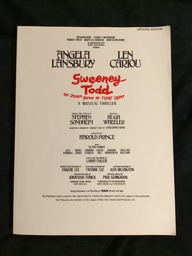 Stephen sondheim sweeney todd - sweeney,